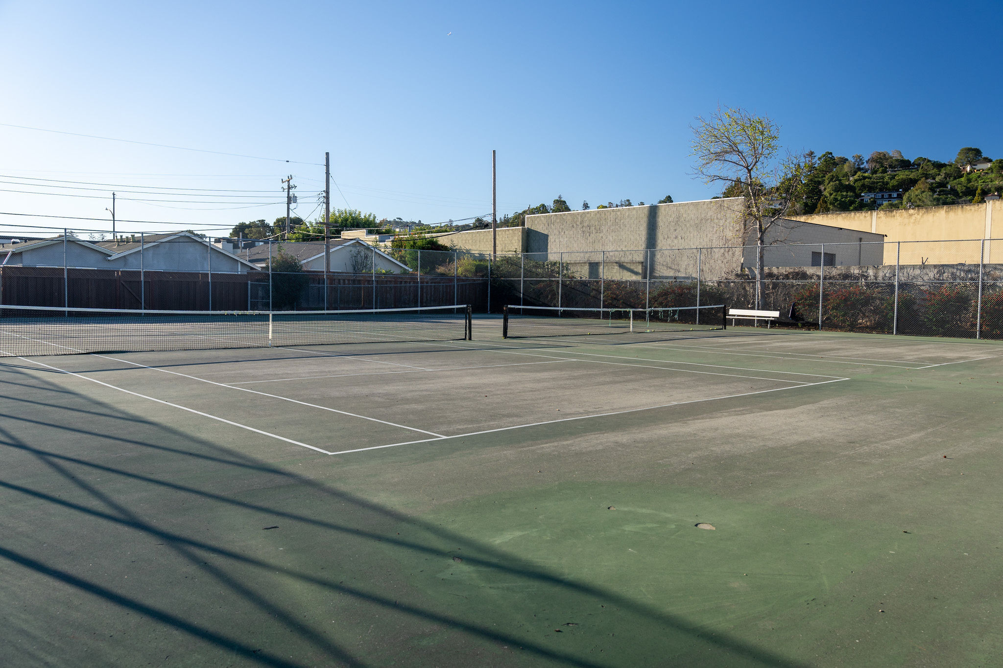 Tennis court in Belmont.
