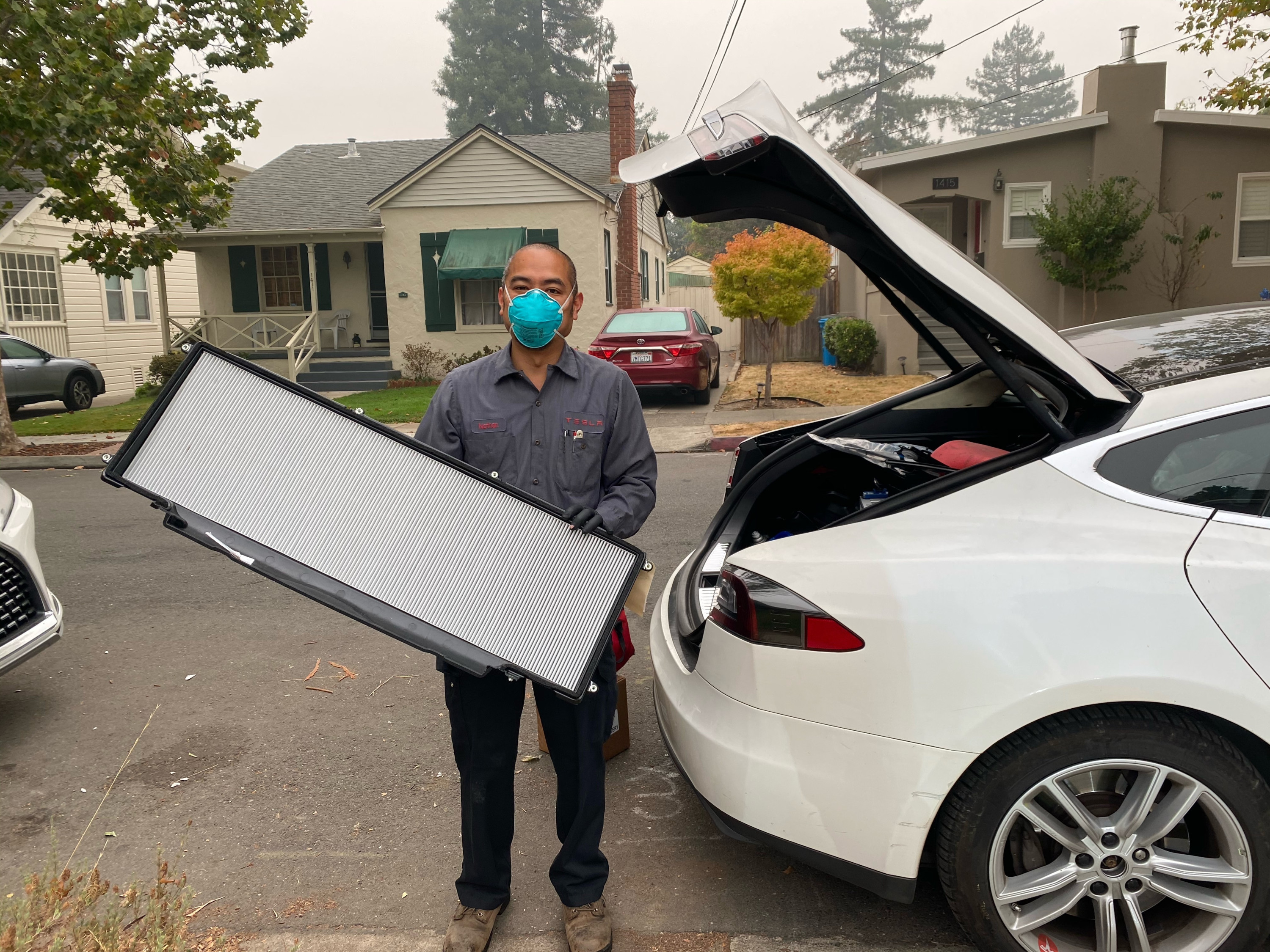 The Tesla Model X HEPA air filter.
