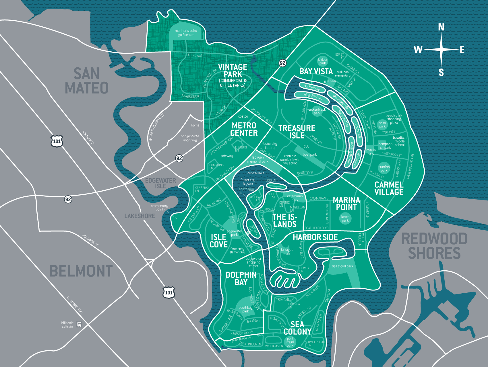 Foster City Area Map