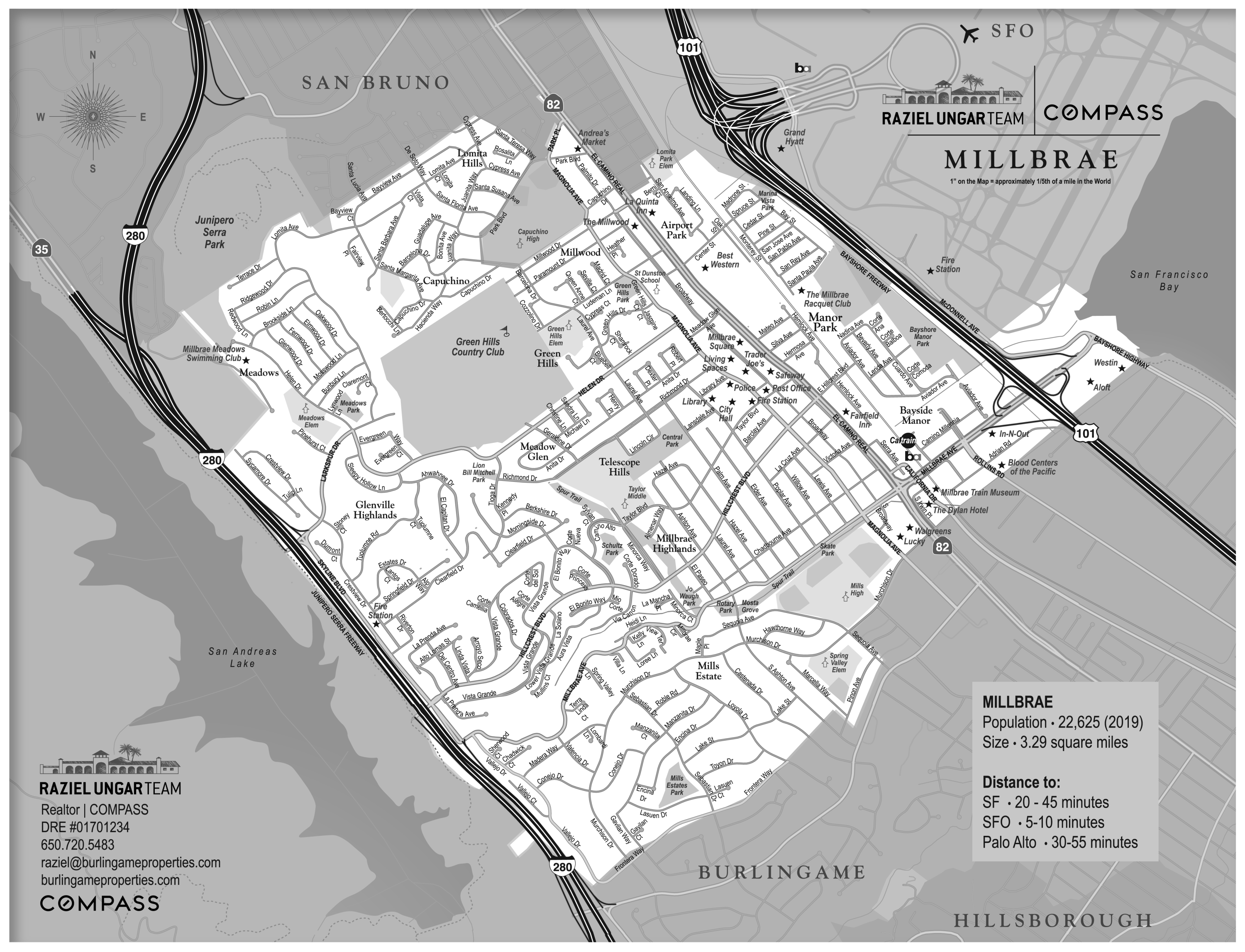 Millbrae cartographic map