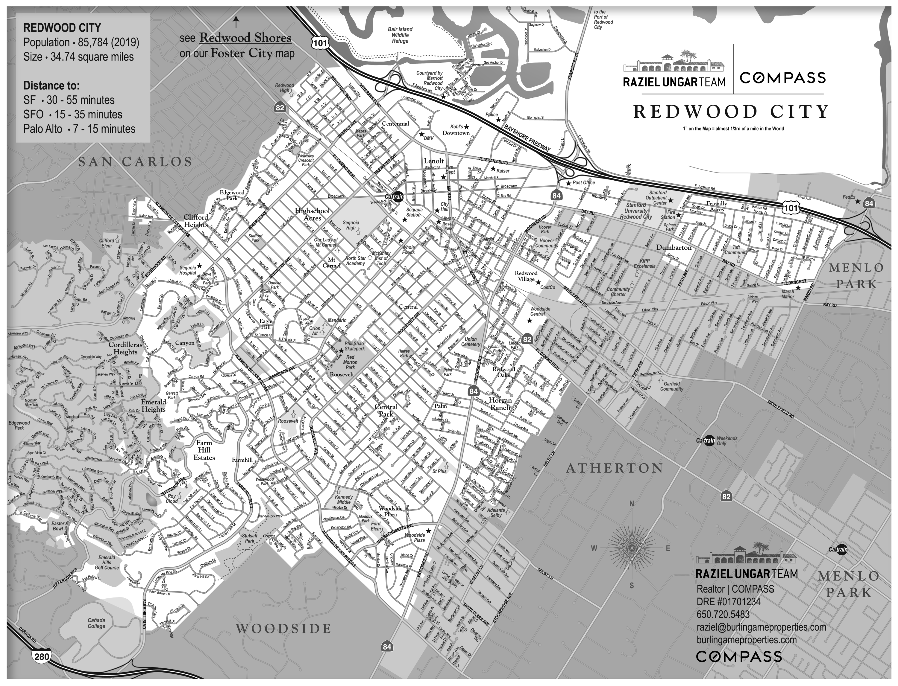 Redwood City cartographic map