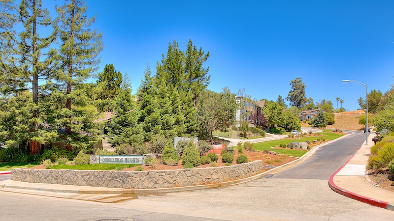 Entrance to the Cordilleras Heights community n the Cordilleras Heights/Emerald Hills area in Redwood City