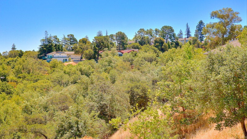 Homes on the hill with view of the valley in the Farm Hill Estates area in Redwood City