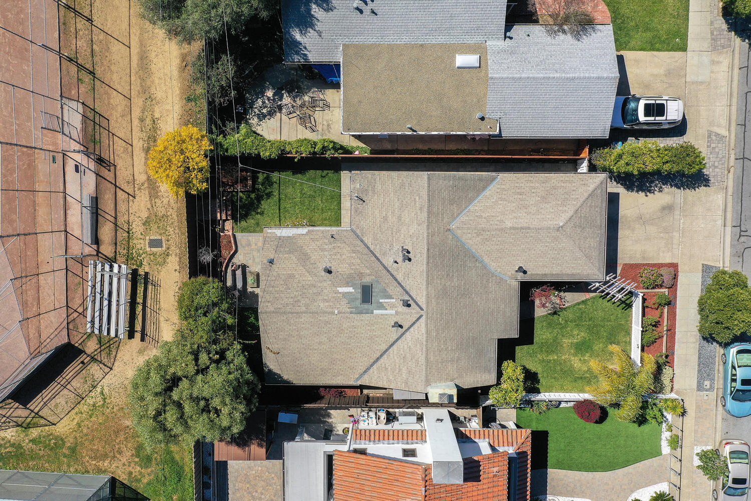 515 Cambridge Street aerial view of the roof.