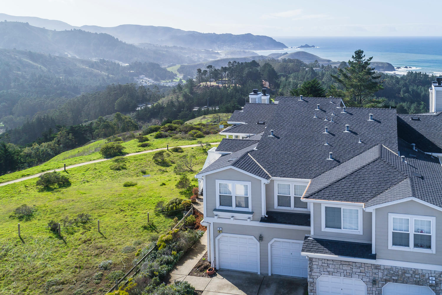 89 Outlook Circle Drone Shot in East Sharp Park Neighborhood in Pacifica.