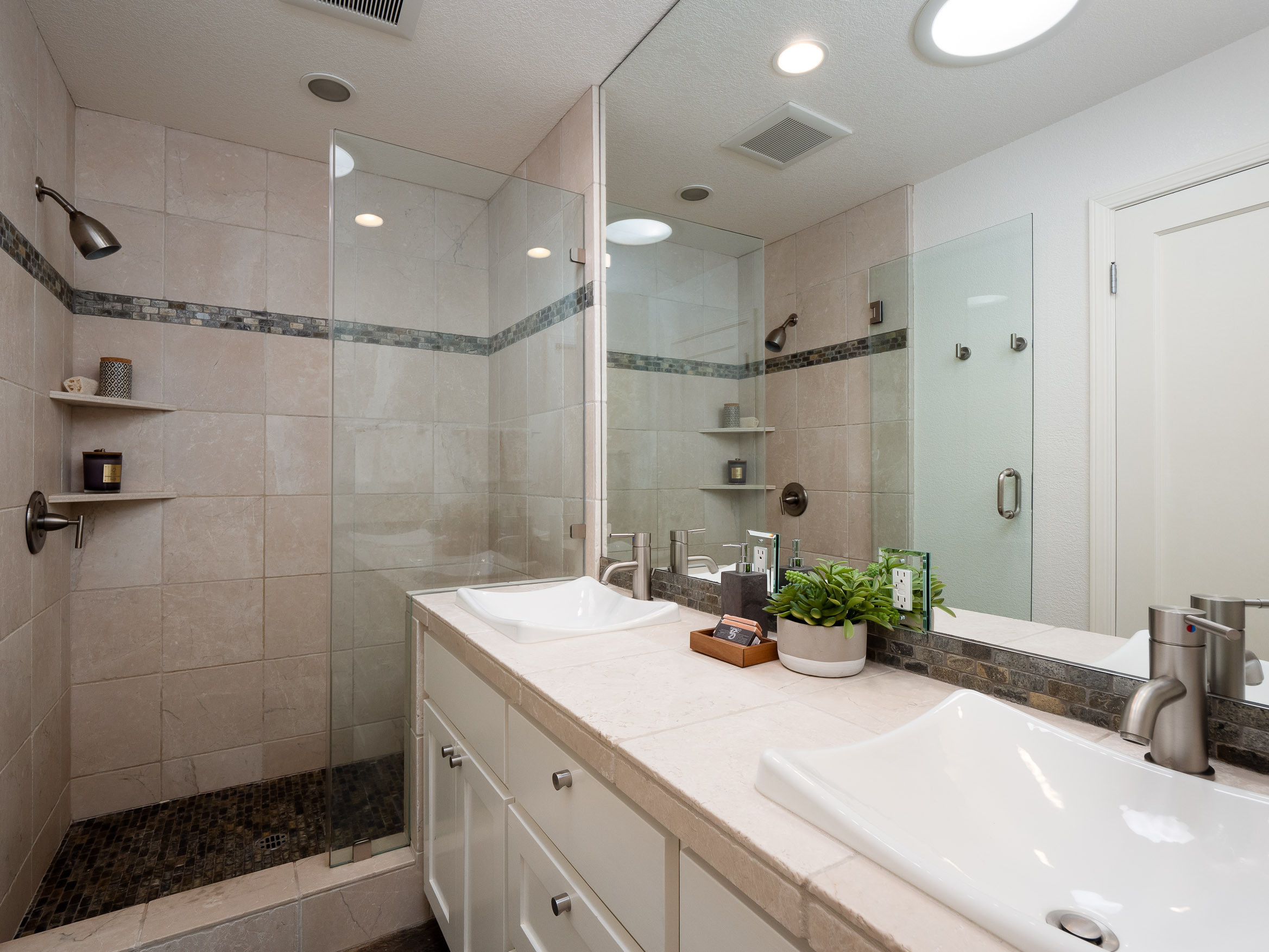 2024 Eaton Avenue Double Sink Vanity in White Oaks Neighborhood in San Carlos.