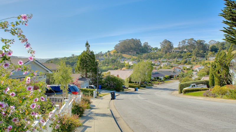 Hilltop view of the San Mateo Terrace/Beresford area in San Mateo